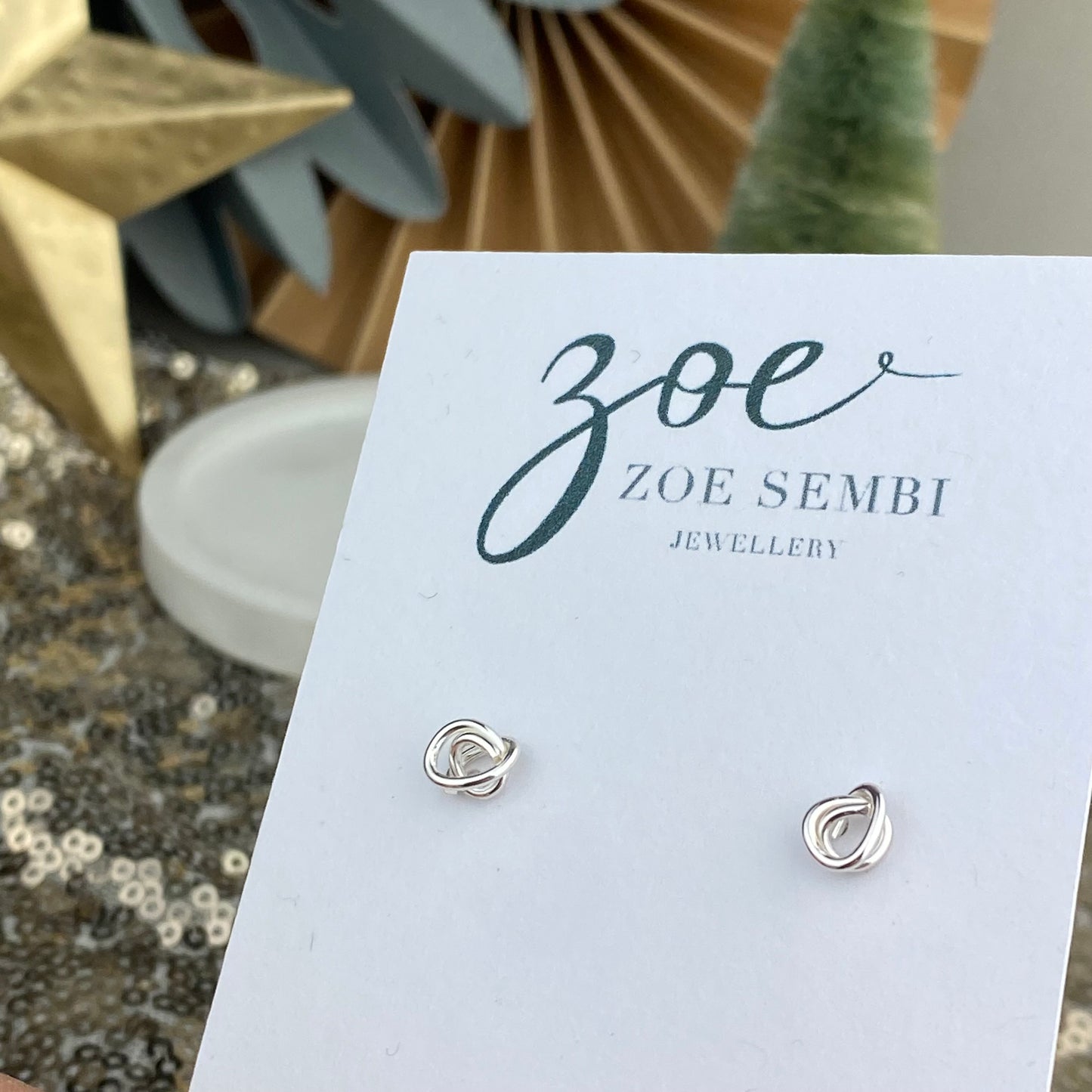 Sterling silver twist studs