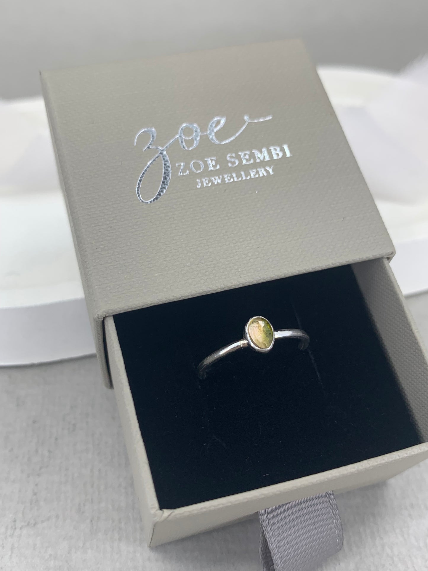 Tourmaline sterling silver ring