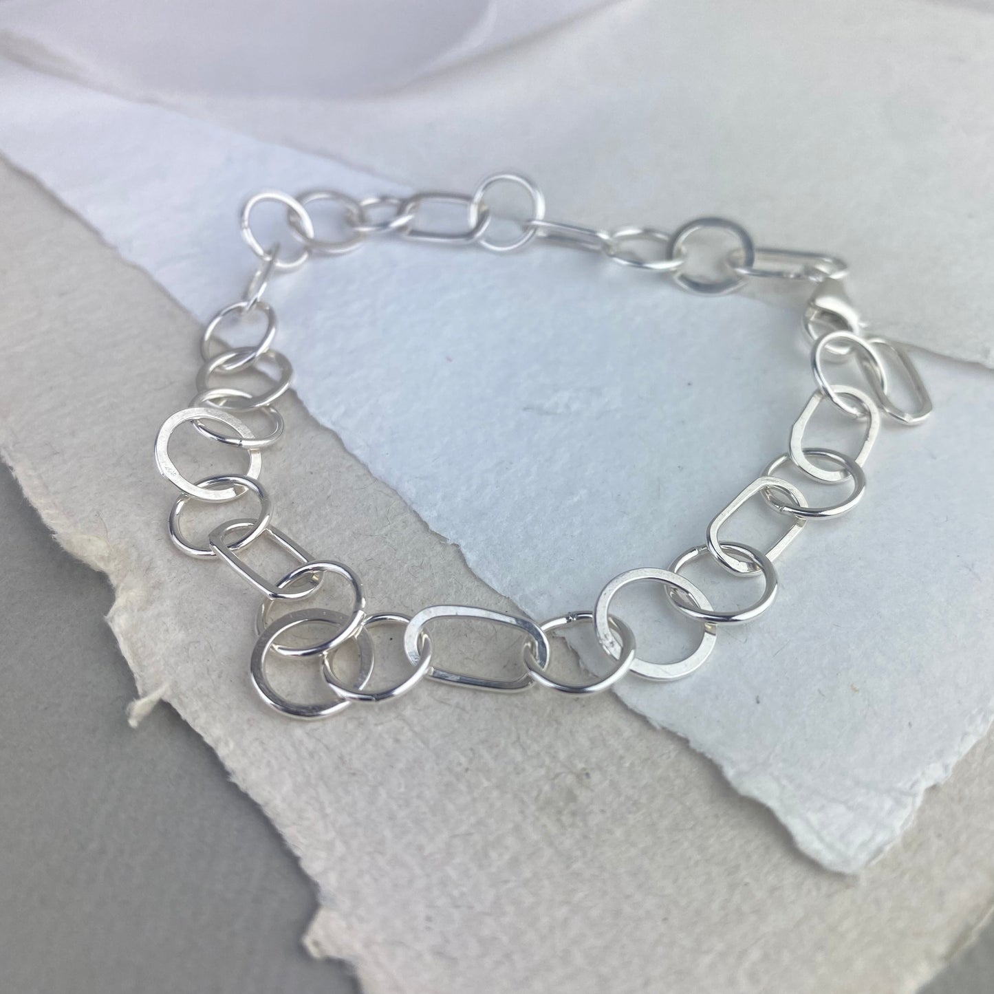 Handmade silver link bracelet