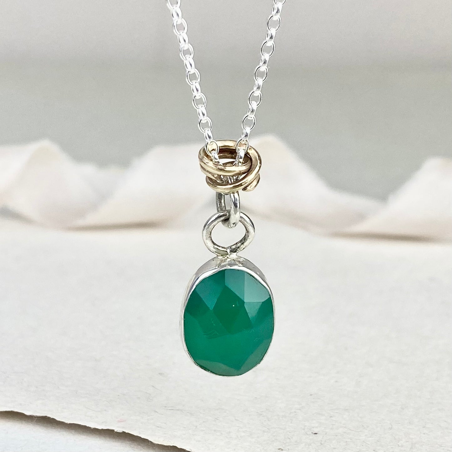 Green onyx pendant