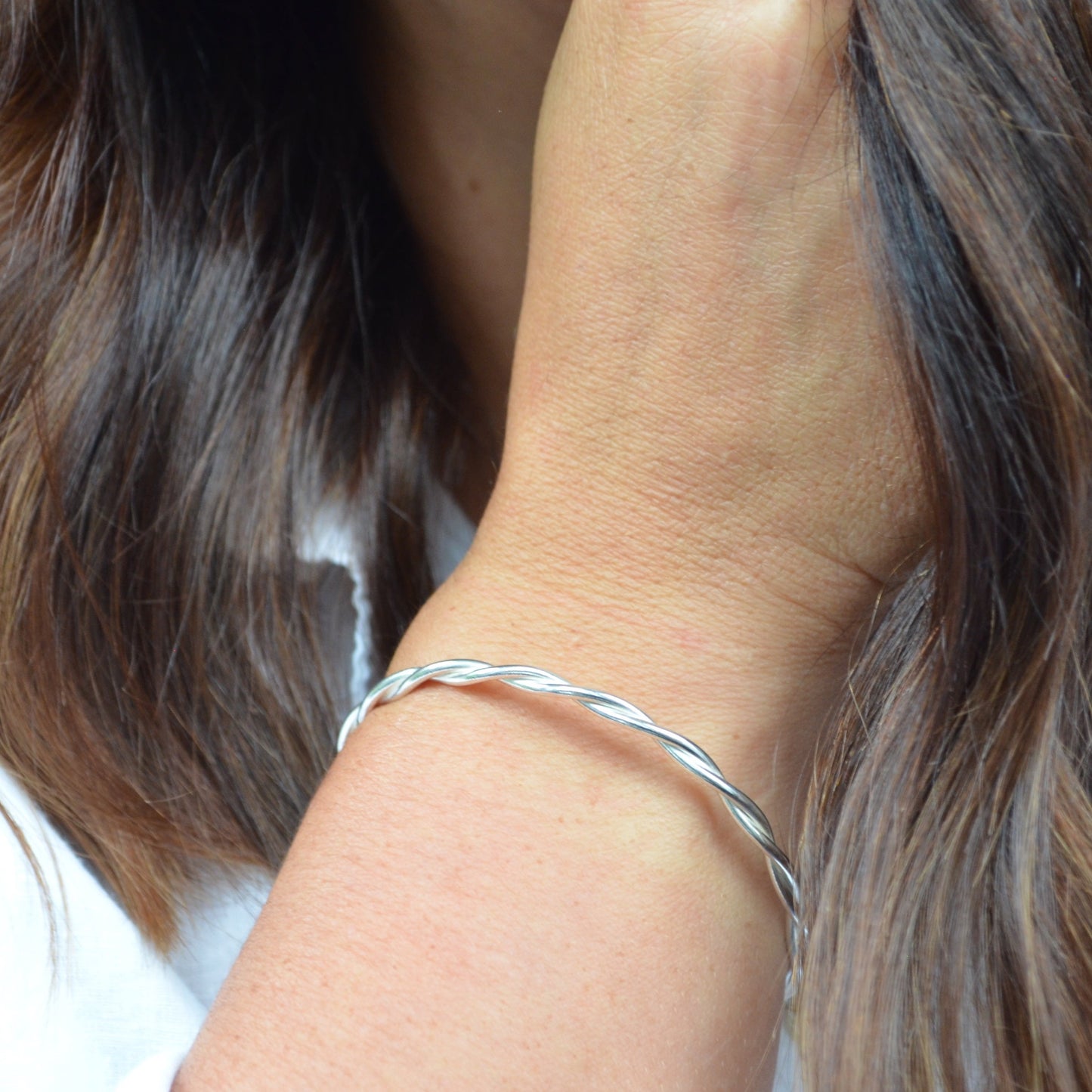 The Farthing Bangle - hand twisted sterling silver bangle