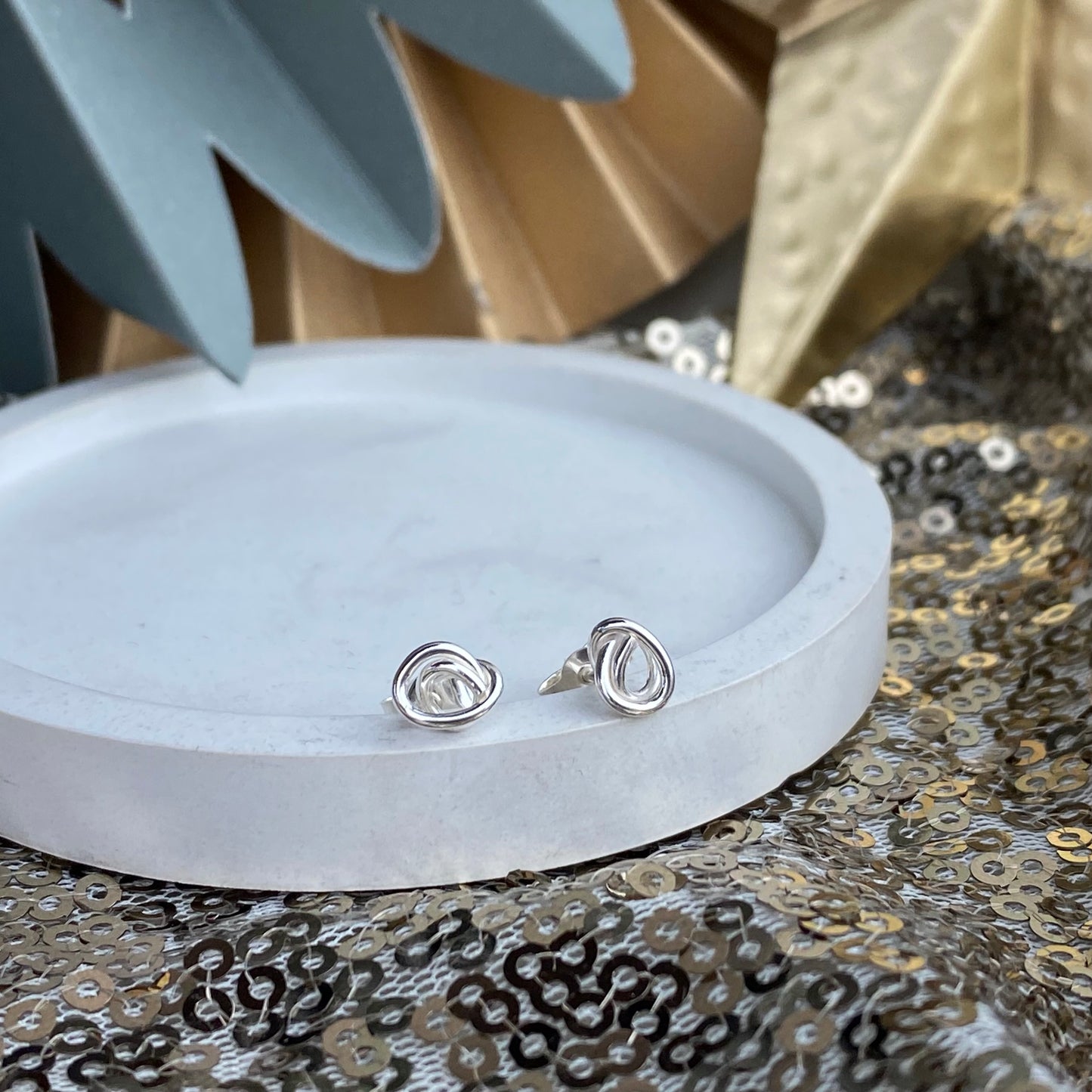Sterling silver twist studs
