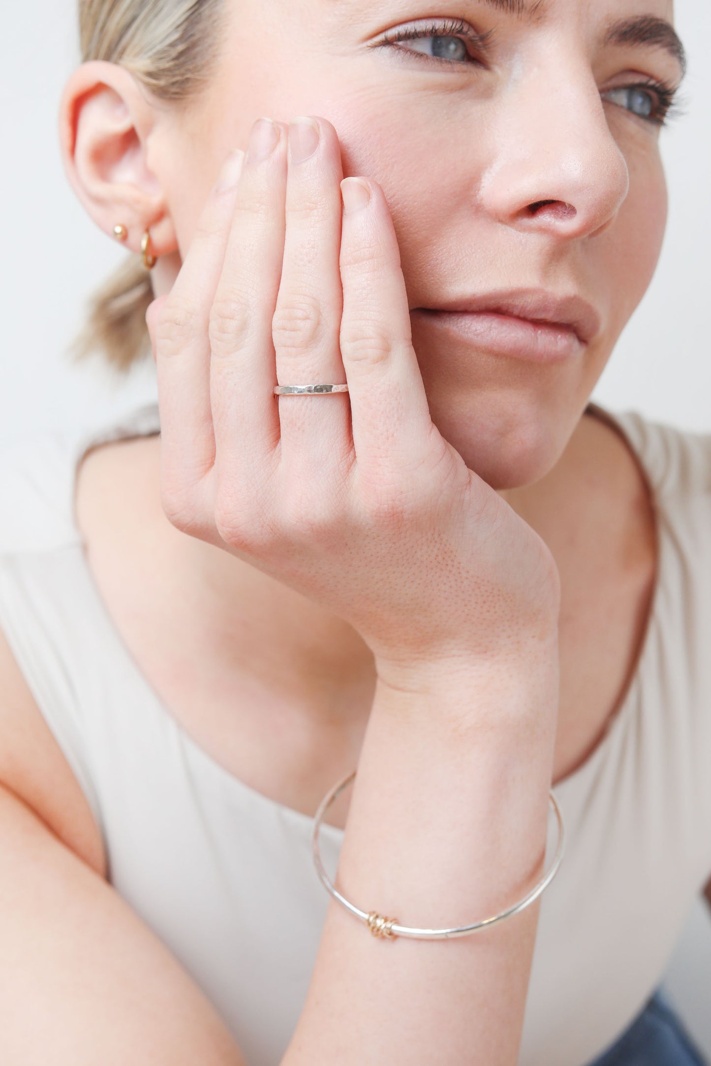 The Tanner Personalised Bangle - sterling silver with 12ct gold twist