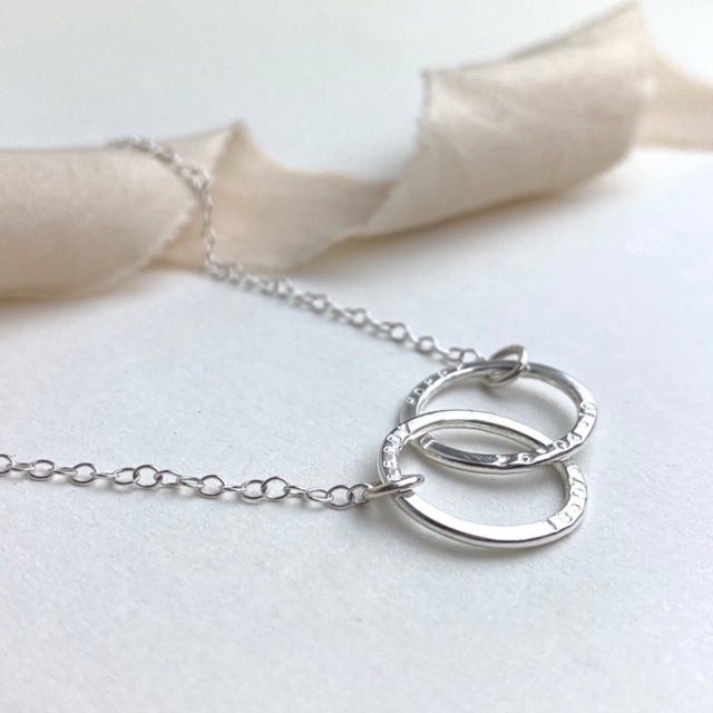 The Laurel Personalised Necklace - personalised interlinking hoops - hand stamped monogram and name necklace gift