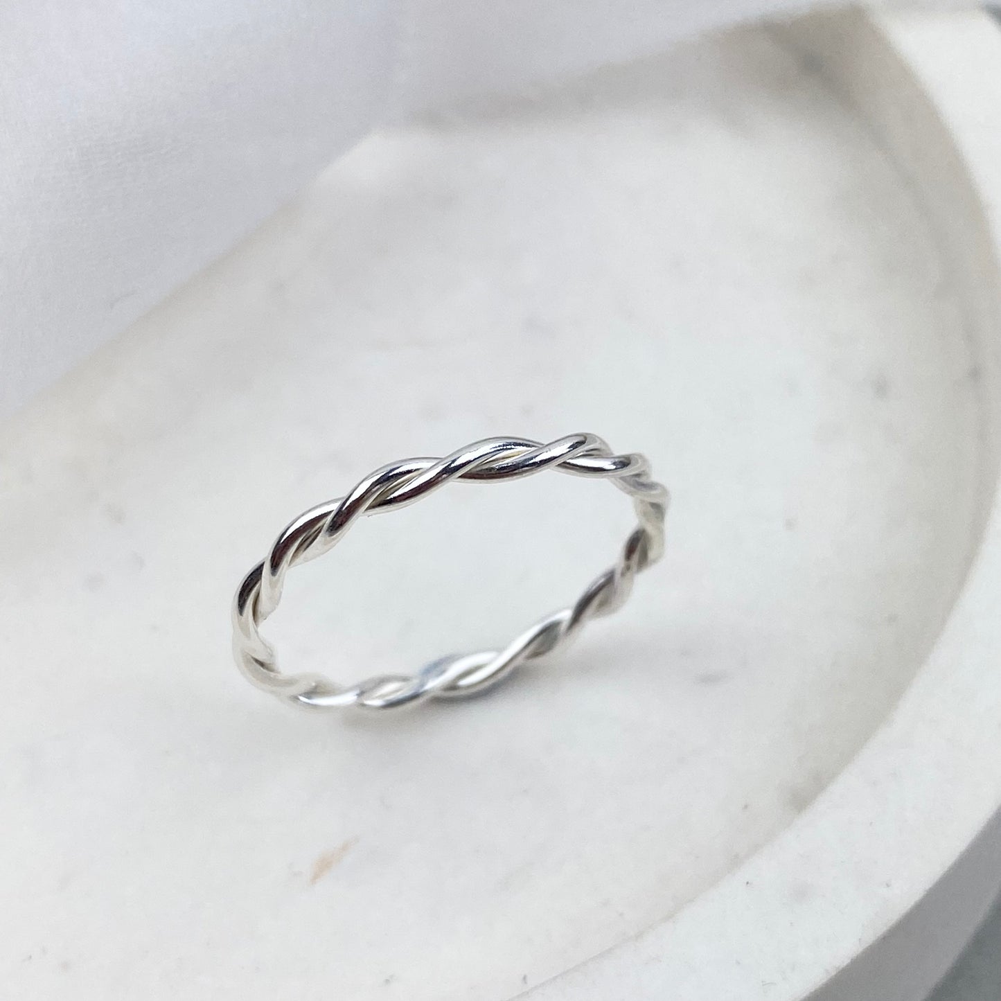 The Farthing Stacking Ring - stackable hand twisted sterling silver ring
