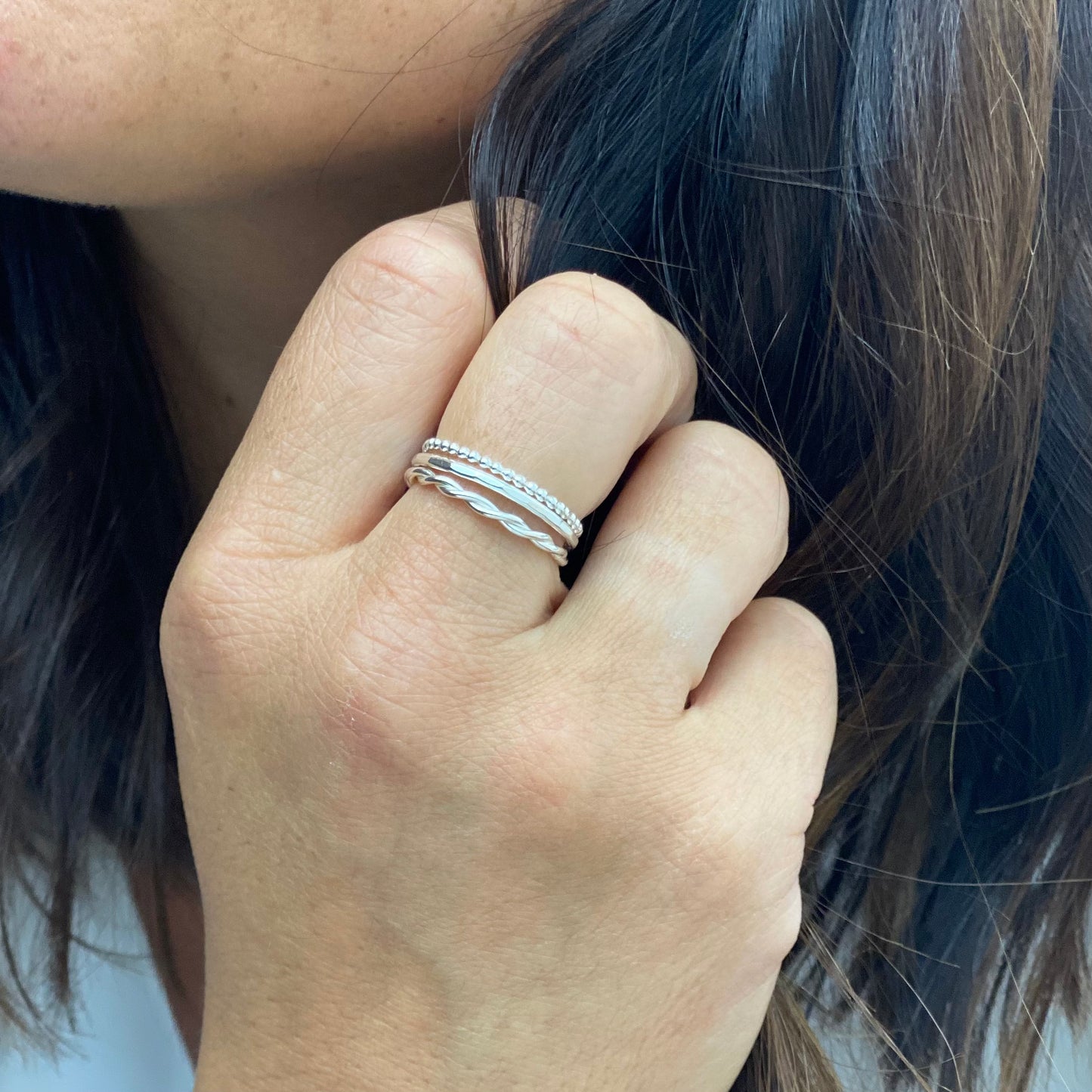 The Farthing Stacking Ring - stackable hand twisted sterling silver ring