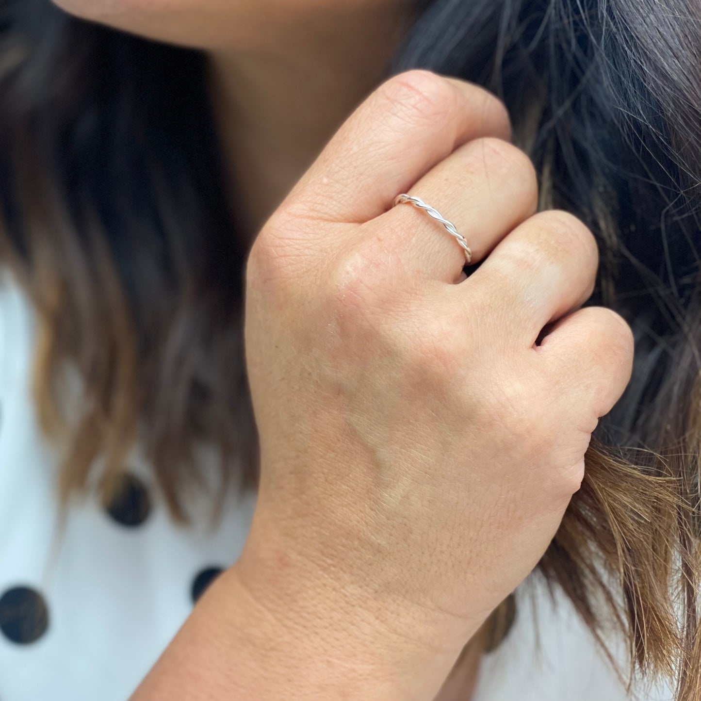 The Farthing Stacking Ring - stackable hand twisted sterling silver ring