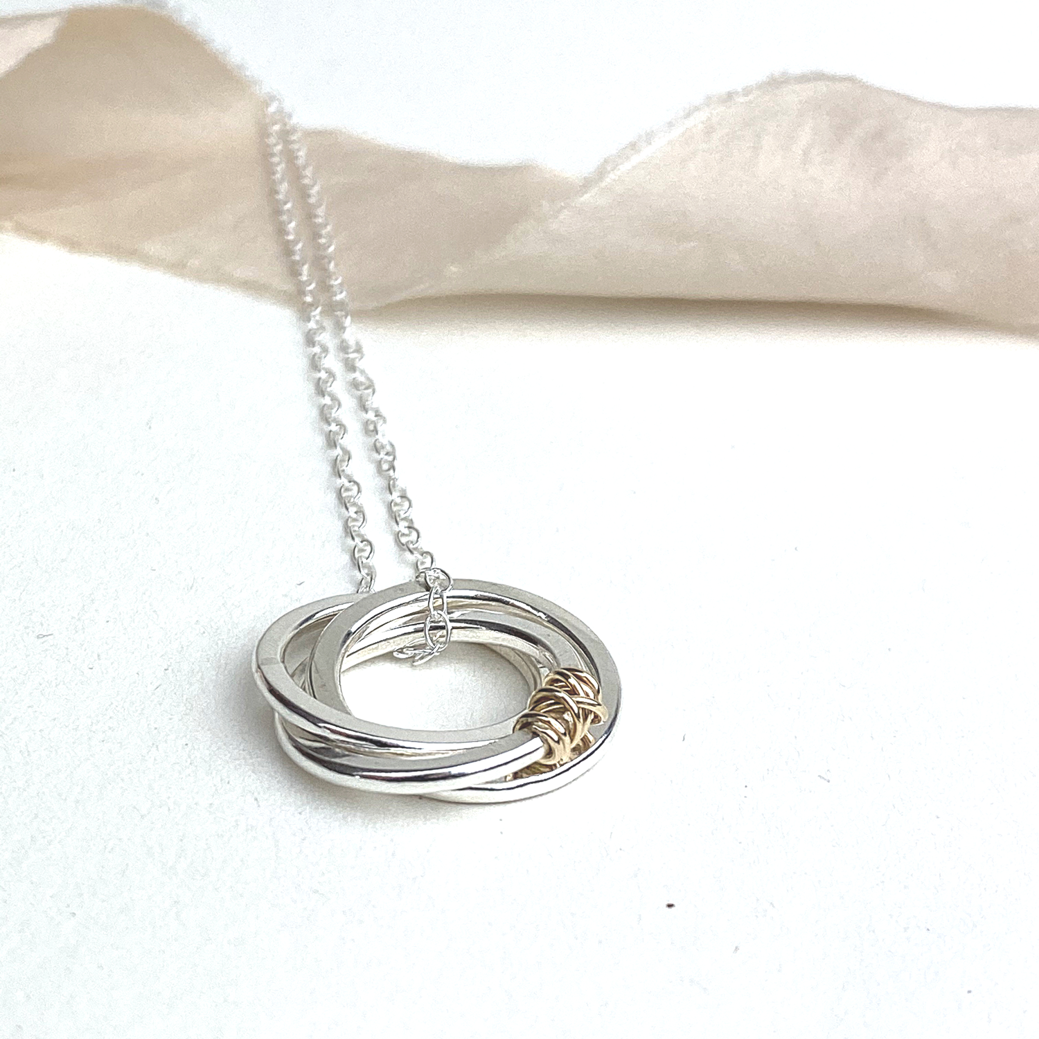 Sterling silver hoop necklace deals