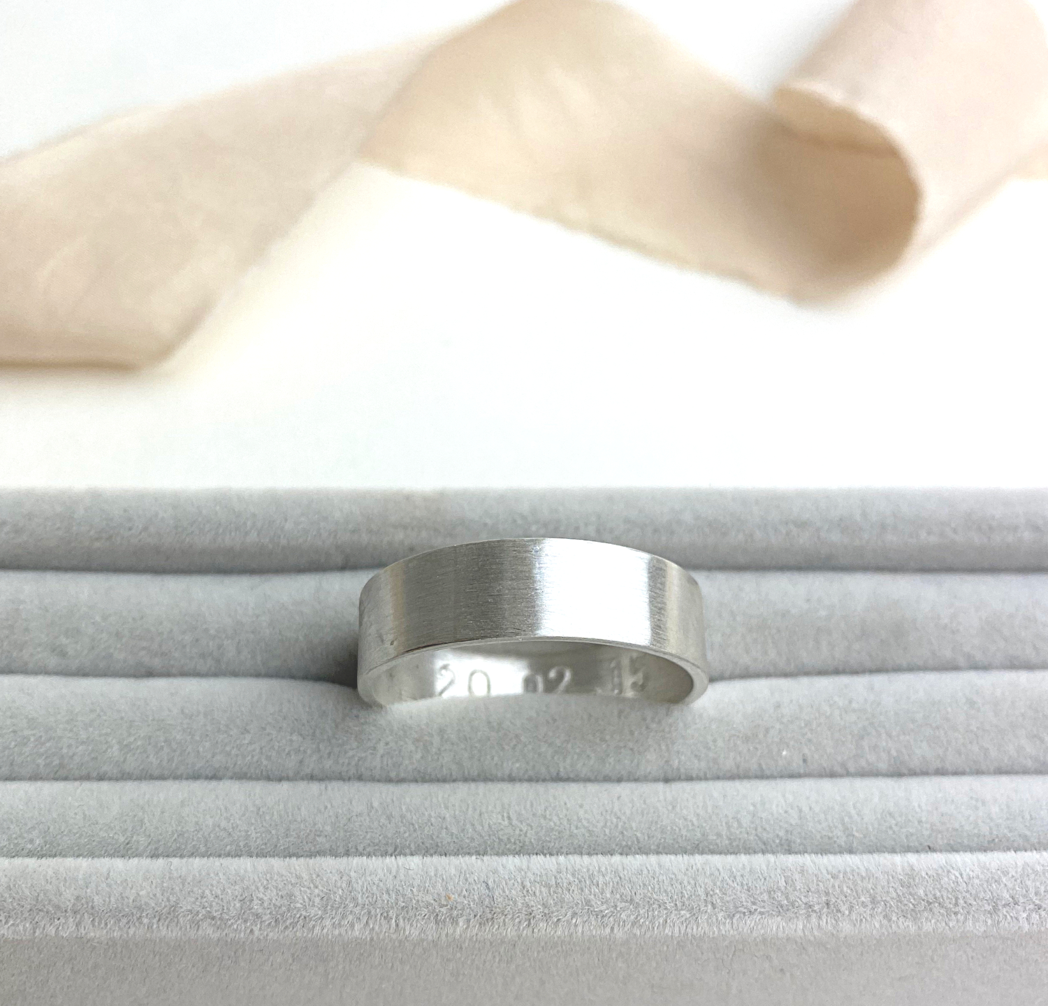 The Guinea Personalised Unisex Ring - sterling silver personalised chunky ring - hand stamped monogram and name jewellery