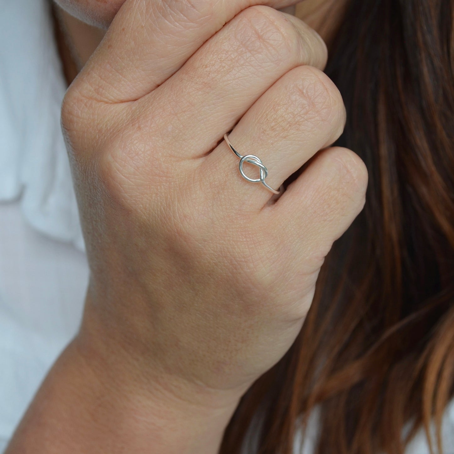 The Meg Knot Ring - sterling silver skinny ring - wedding and bridesmaid gift - handtied knot ring