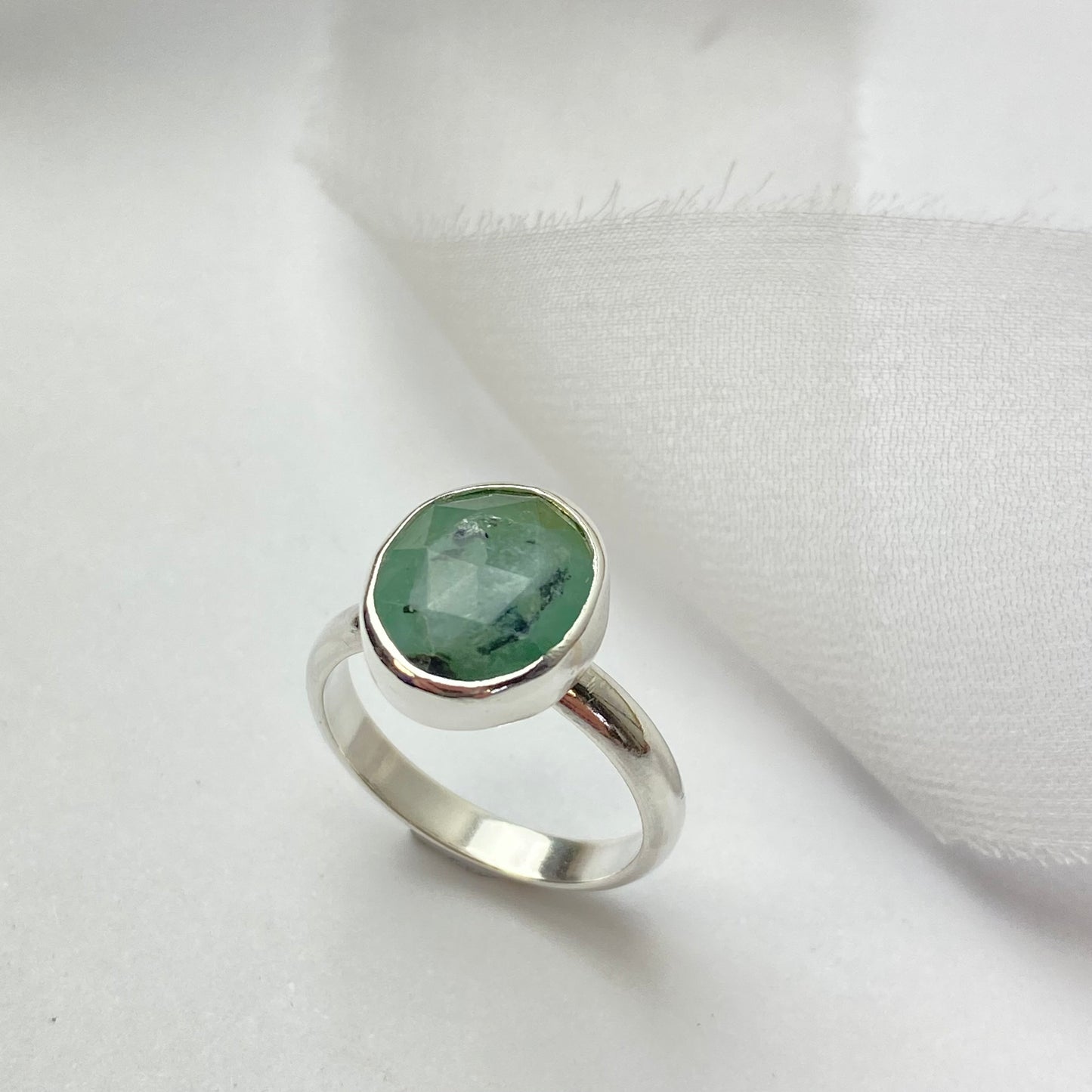 Sterling Silver Statement Emerald Ring