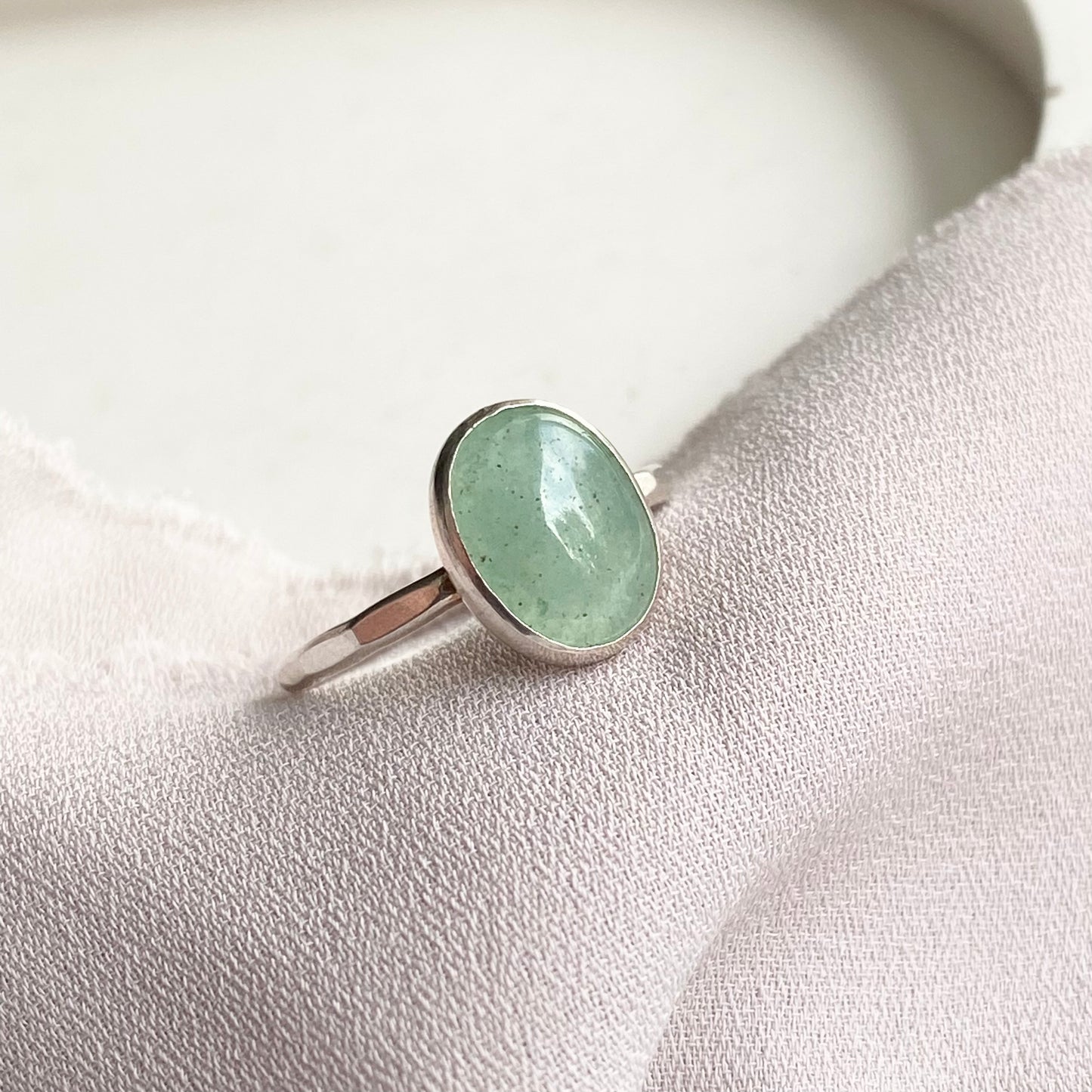 The Ha'Penny Ring. Green Aventurine stone set statement ring