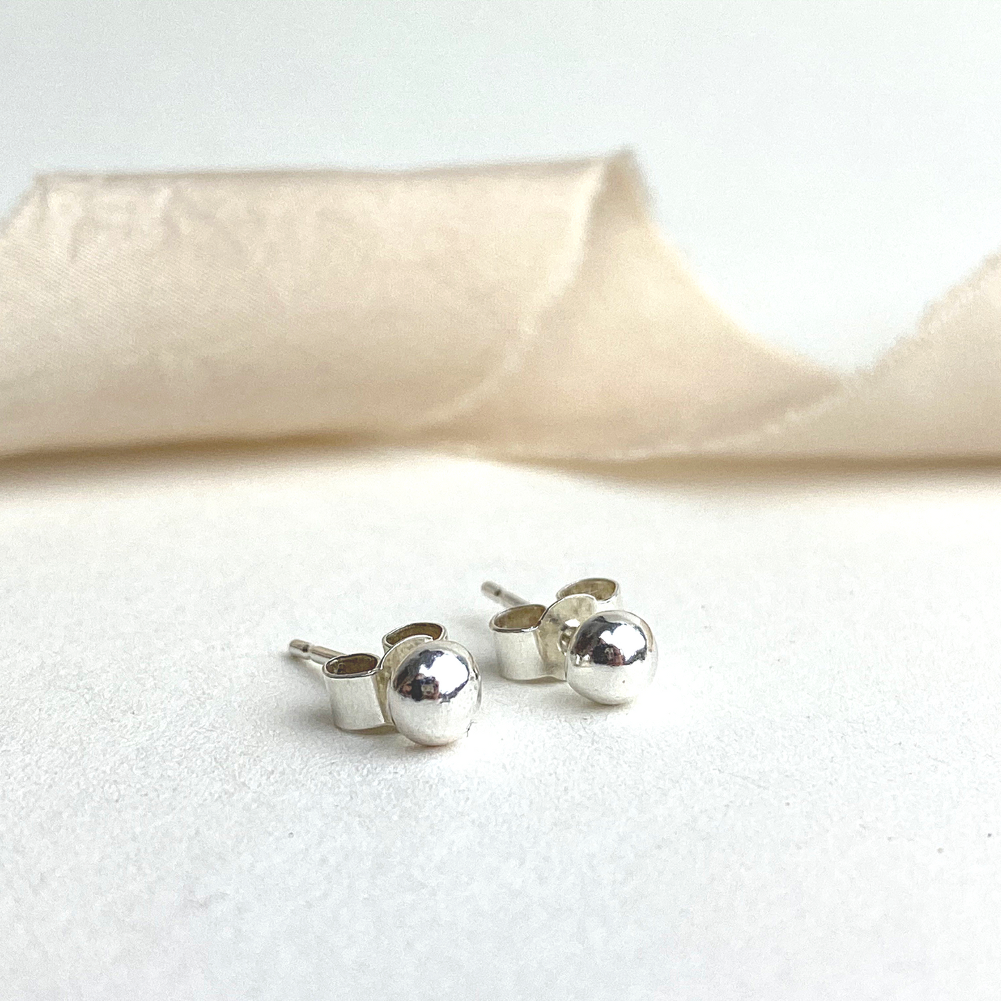 The Farden Recycled Silver Studs - sterling silver earrings - recycled silver ball stud earrings