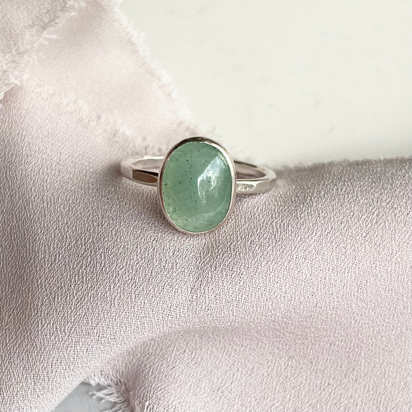 The Ha'Penny Ring. Green Aventurine stone set statement ring