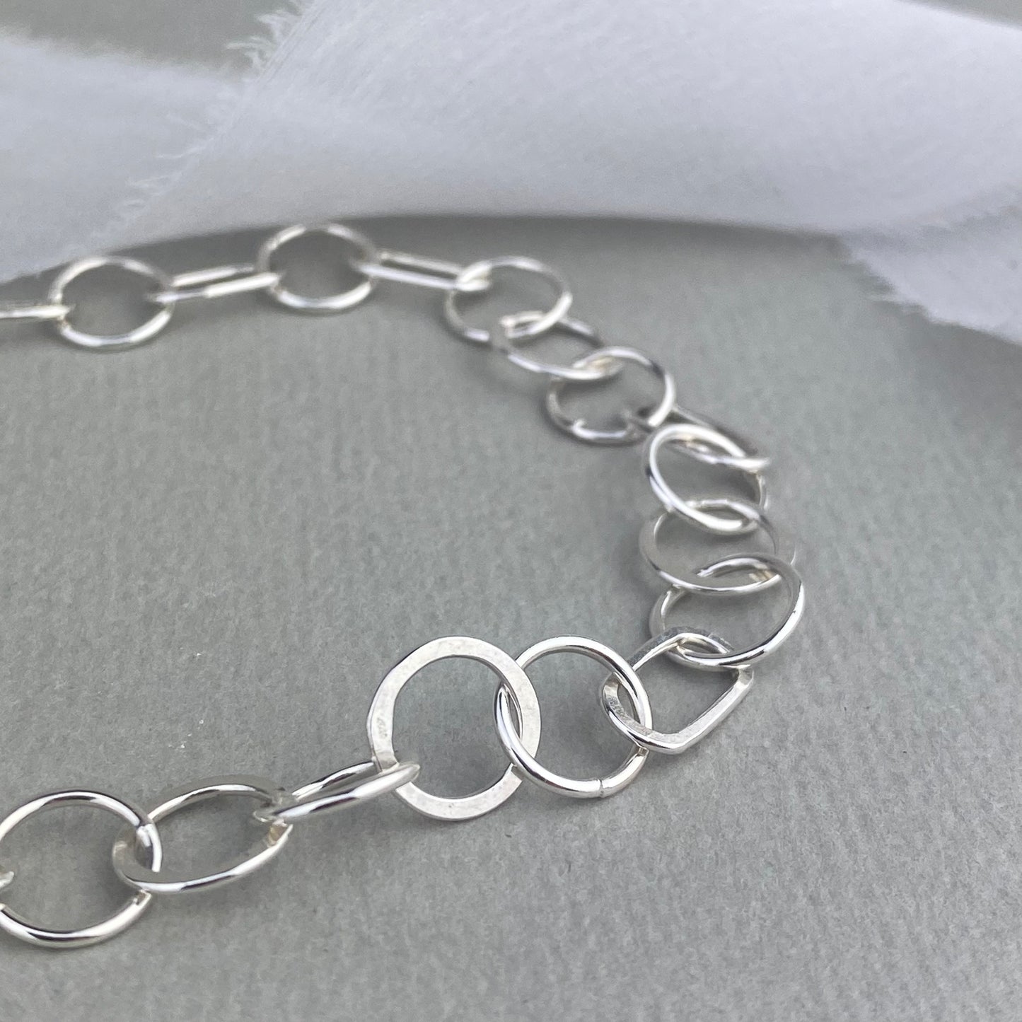 Handmade silver link bracelet