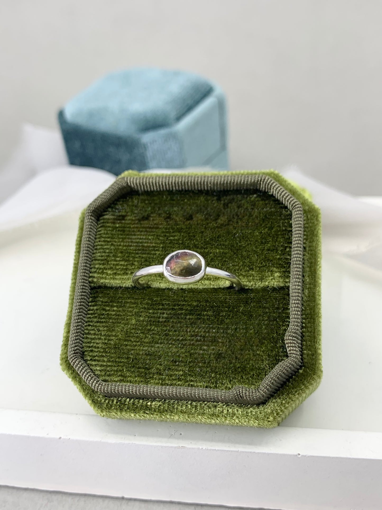Tourmaline sterling silver ring