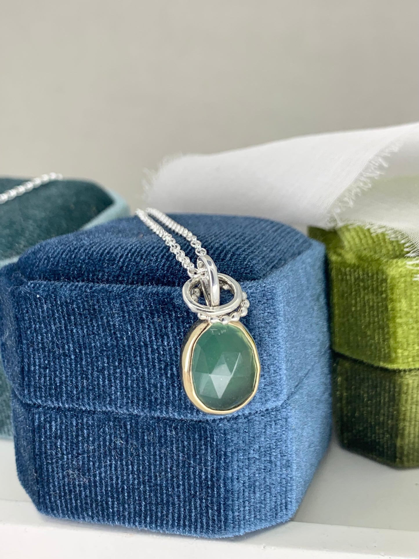 Jade Nephrite silver and 9ct pendant
