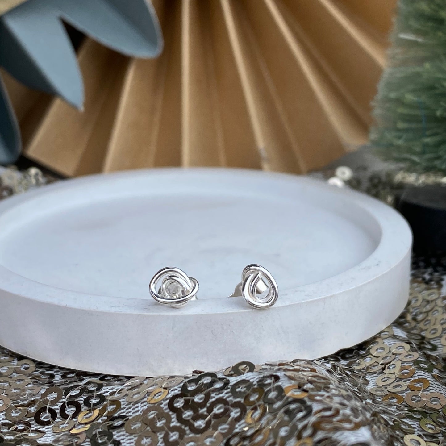Day 1 - 5 Days of Christmas - sterling silver twist studs