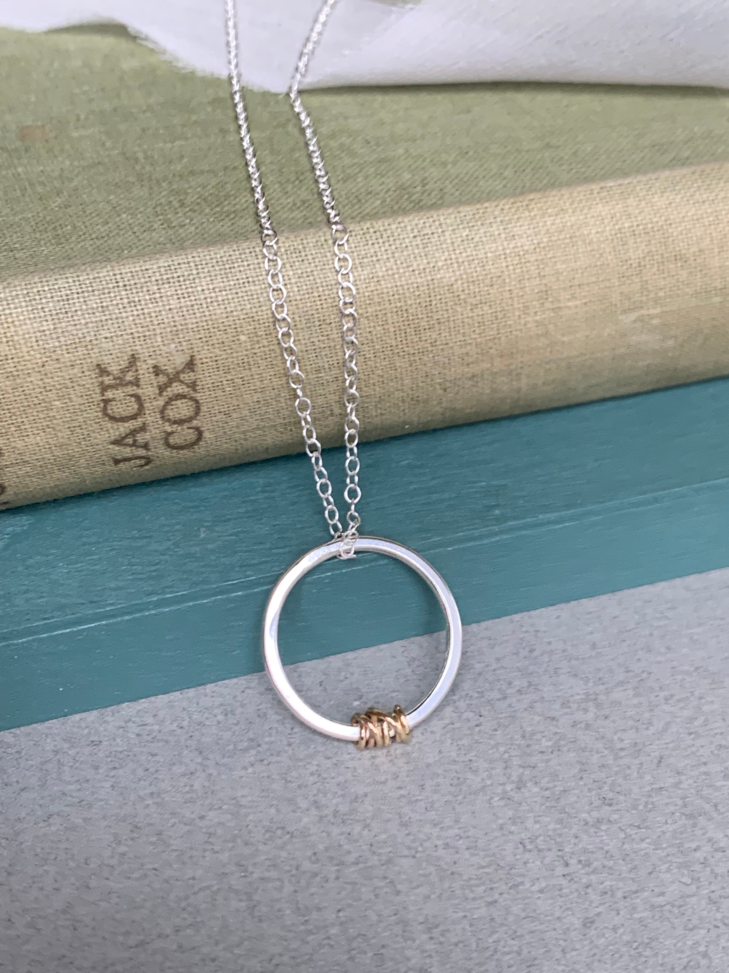 Sterling silver hoop necklace outlet