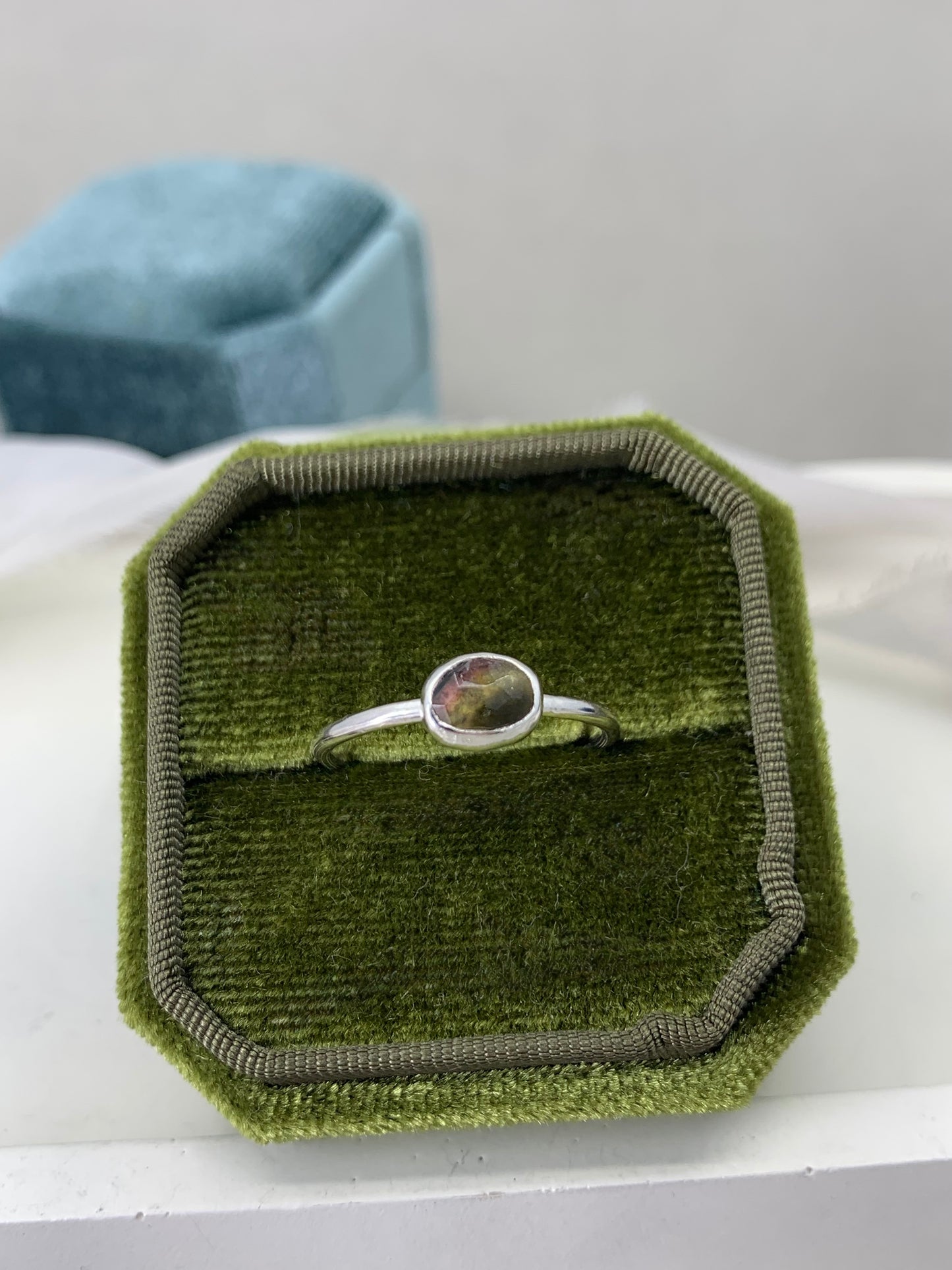 Tourmaline sterling silver ring