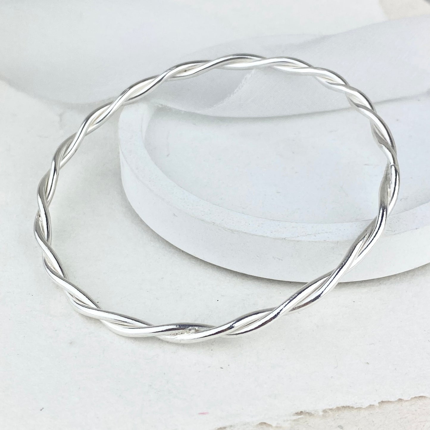 The Farthing Bangle - hand twisted sterling silver bangle