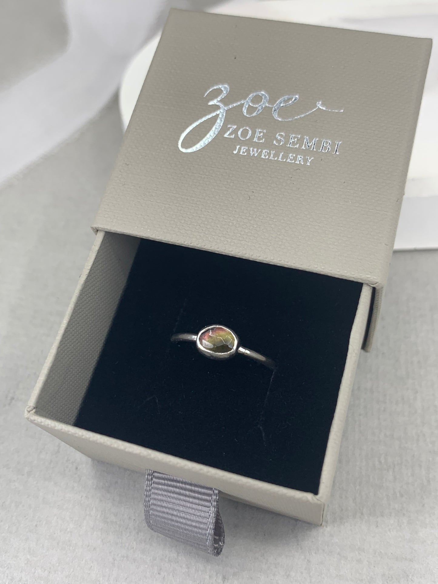 Tourmaline sterling silver ring