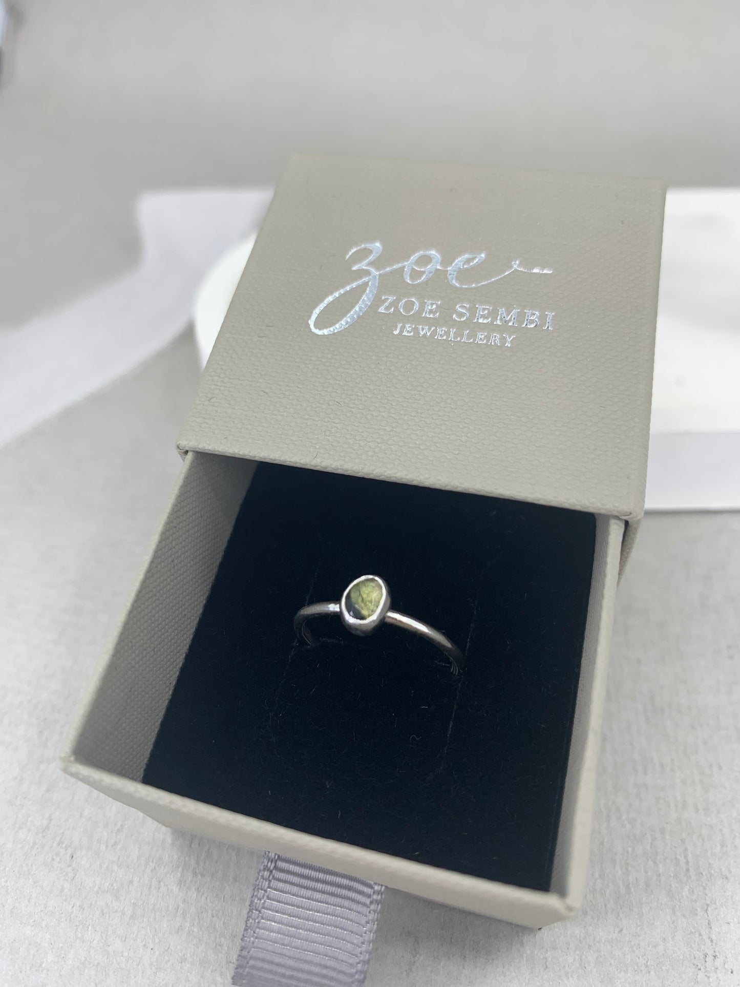 Tourmaline sterling silver ring