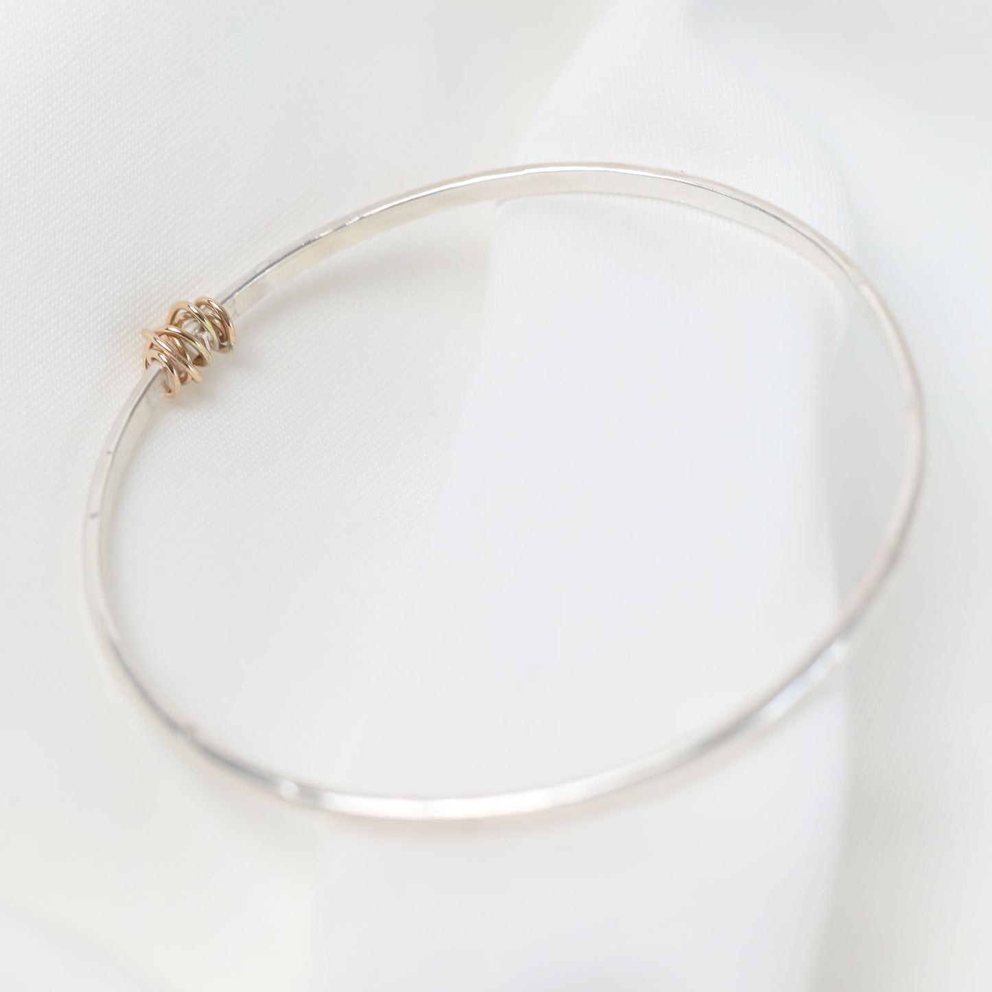 The Tanner Personalised Bangle - sterling silver with 12ct gold twist