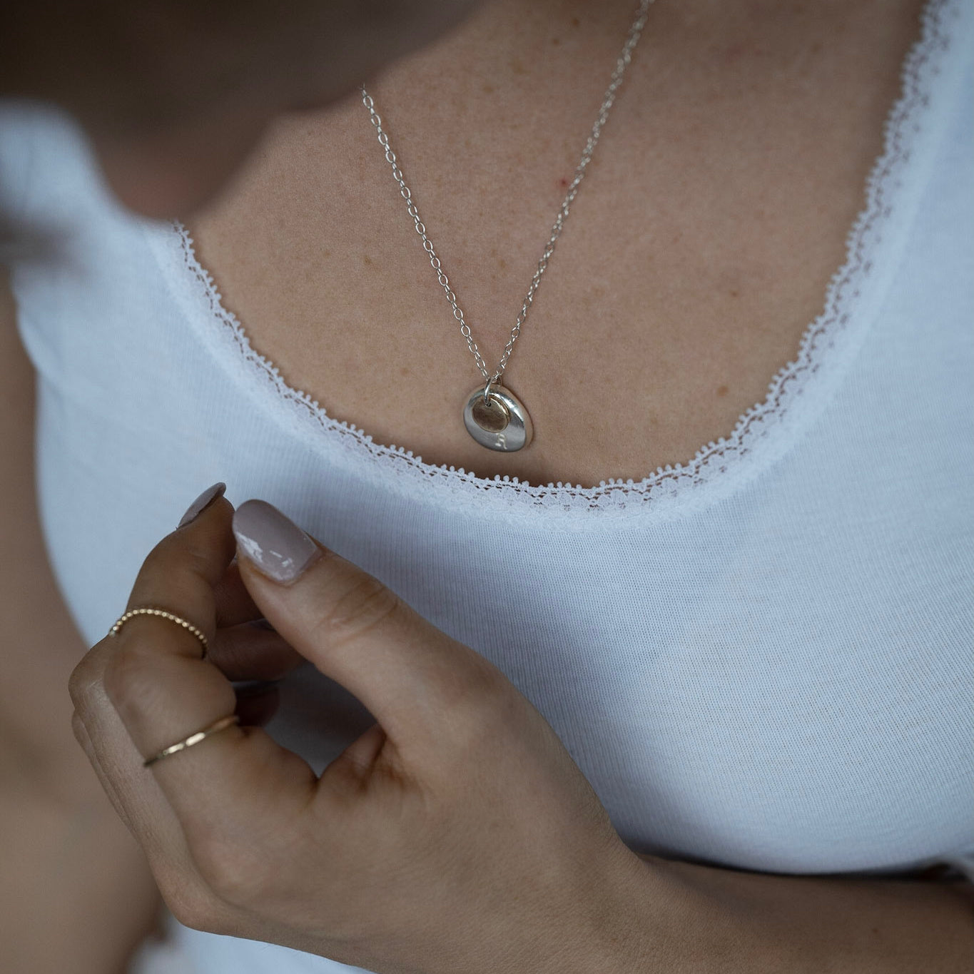 The Crown Beaded Stacking Ring - sterling silver, rose gold or yellow gold beaded skinny stacking ring