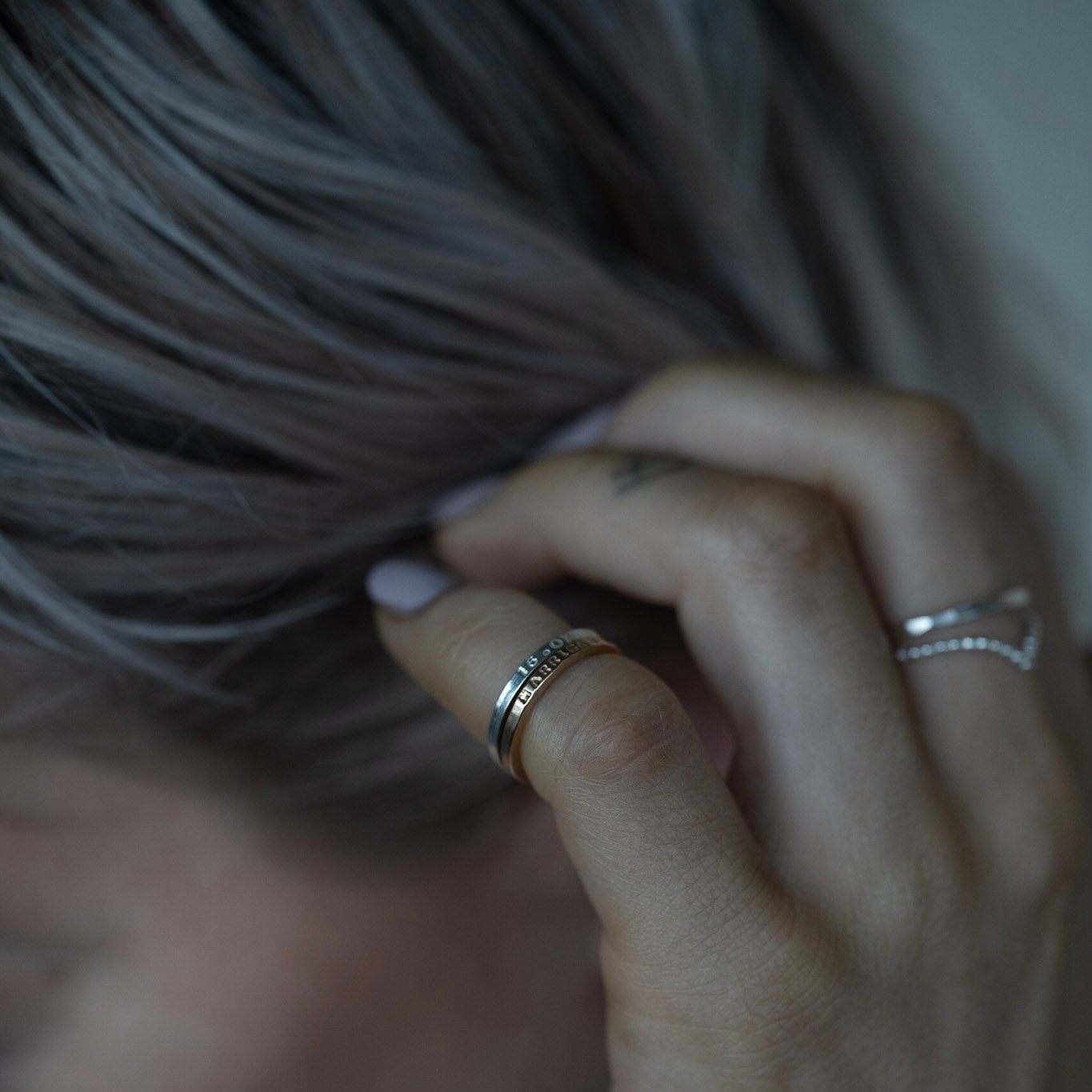 The Carolus Personalised Stacking Ring - sterling silver or 12ct gold personalised skinny stacking ring