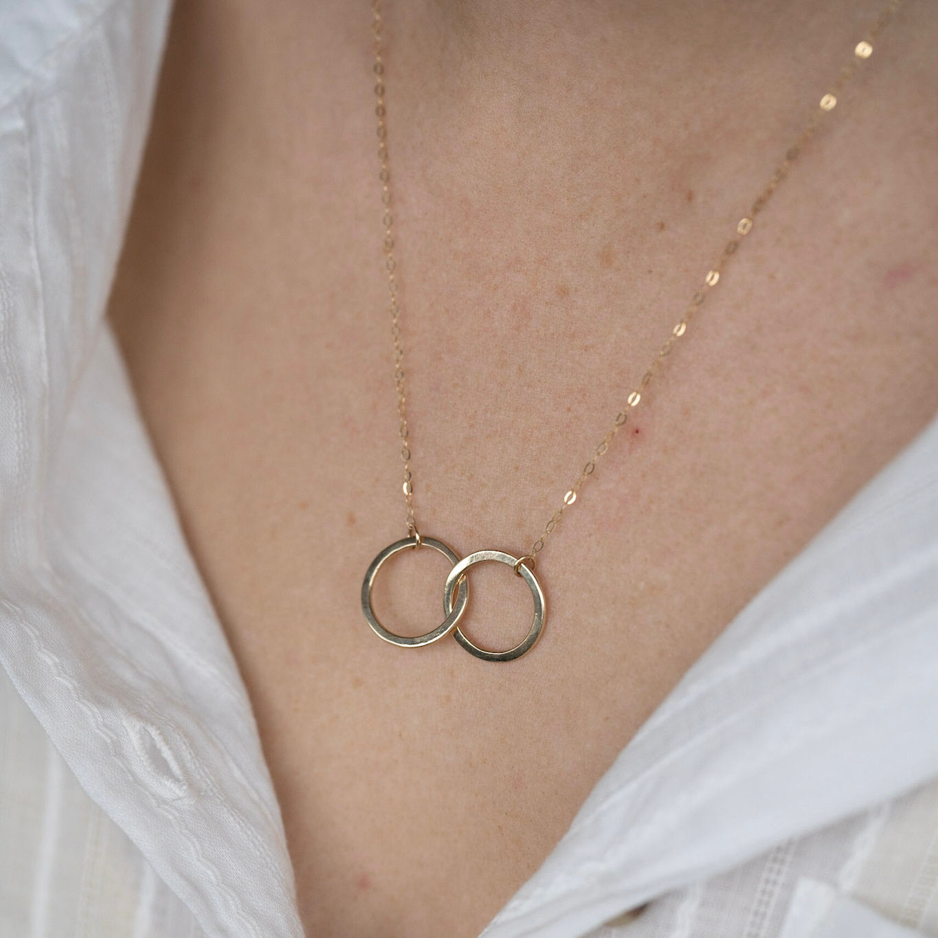 The 9ct Gold Laurel Personalised Necklace - gold personalised interlinking hoops