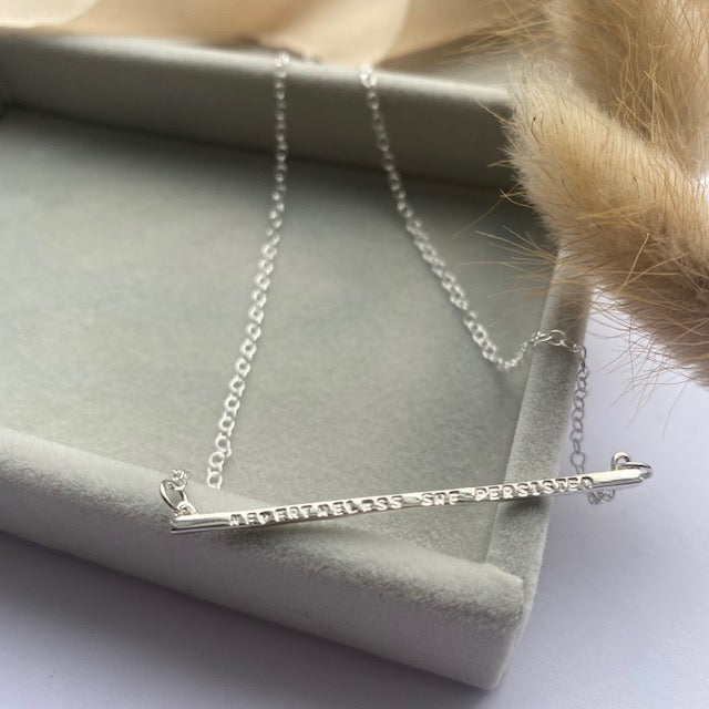 The Leopard Sterling Silver Bar Necklace - silver bar chain - hand stamped monogram and name necklace gift
