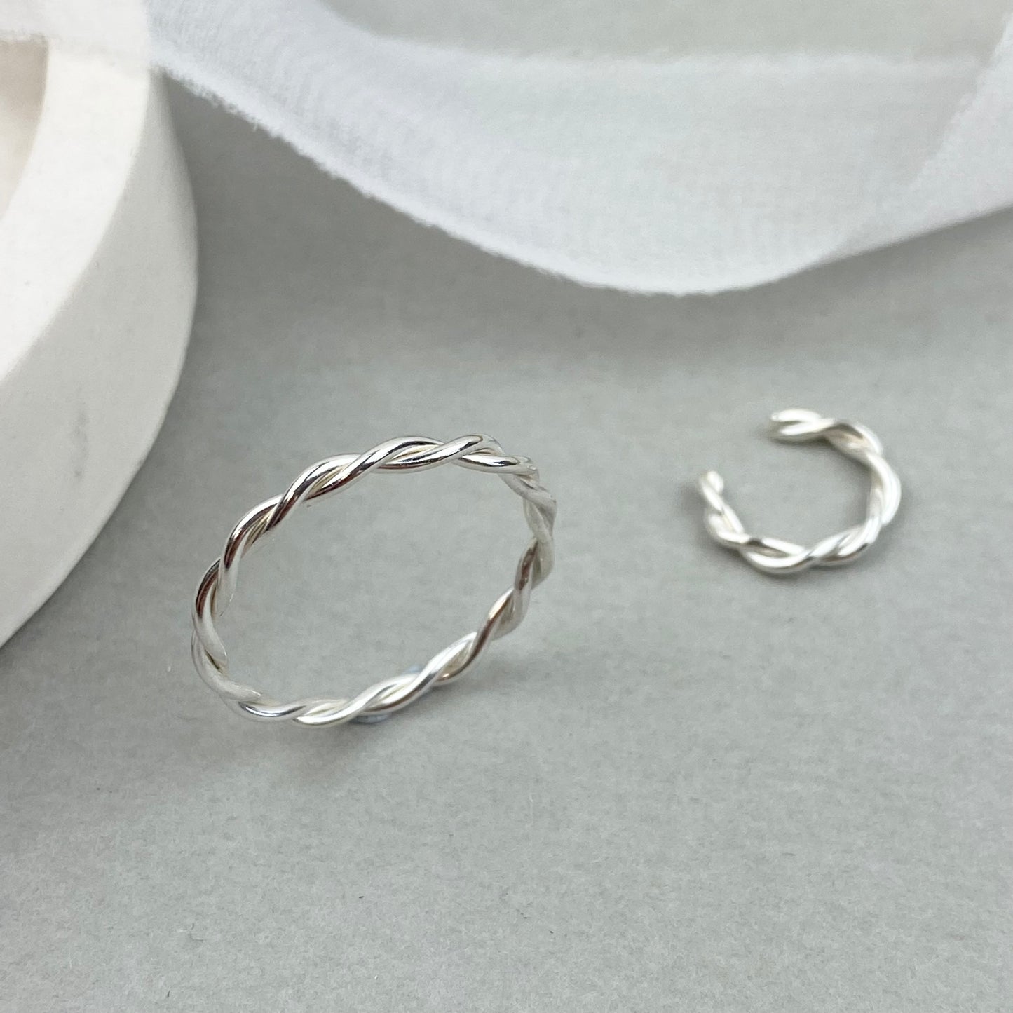 The Farthing Ear Cuffs - twisted Sterling Silver no-piercing earring