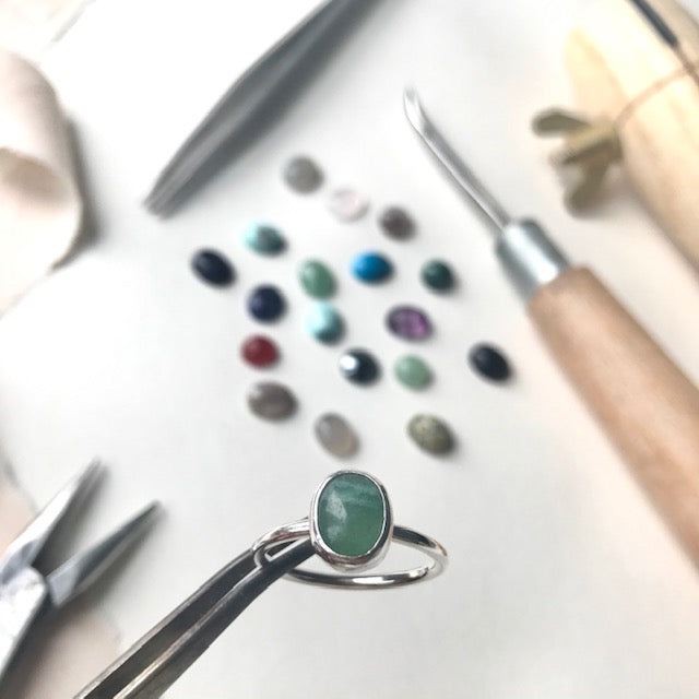 silver bezel ring workshop