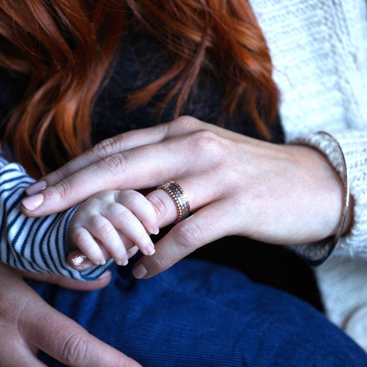 The Carolus Personalised Stacking Ring - sterling silver or 12ct gold personalised skinny stacking ring