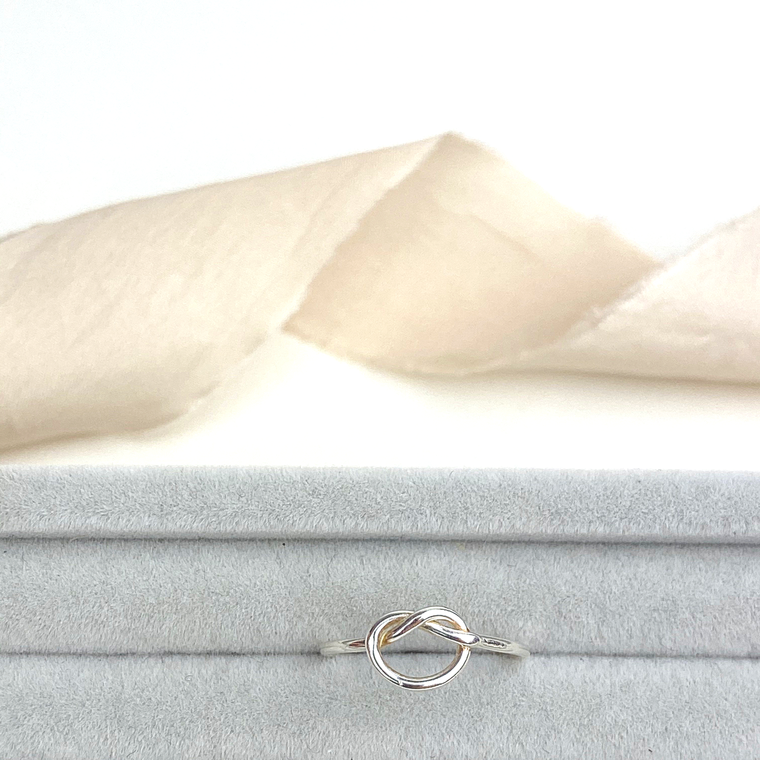 The Meg Knot Ring - sterling silver skinny ring - wedding and bridesmaid gift - handtied knot ring