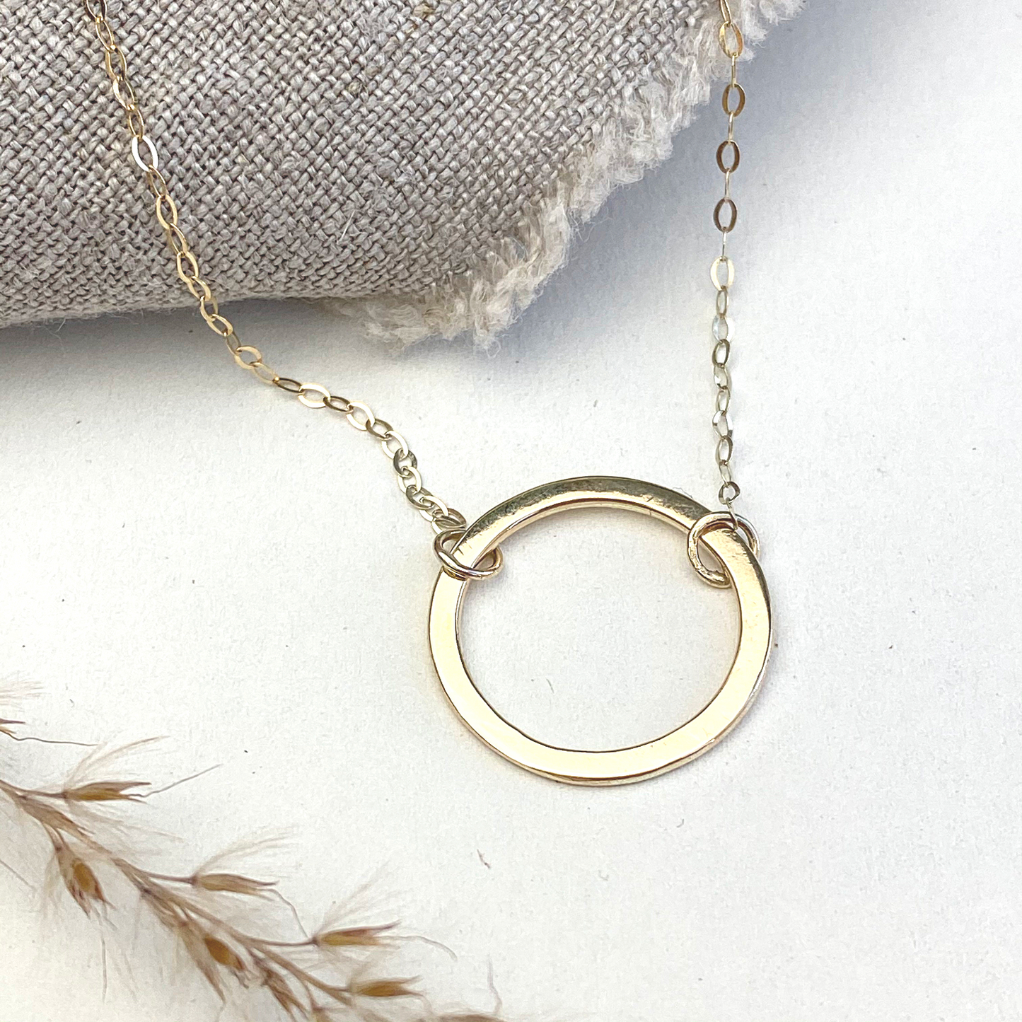 The 9ct Gold Helm Personalised Necklace - 9ct gold hoop pendant