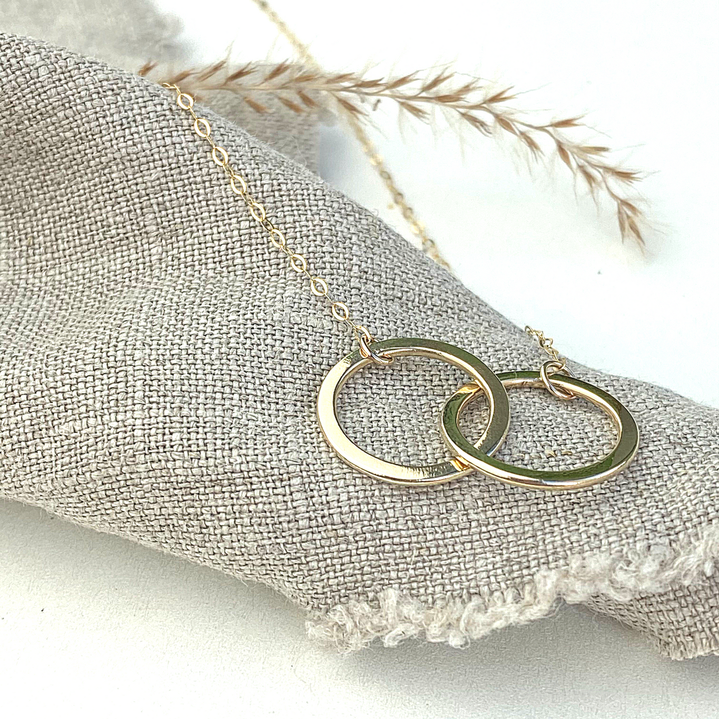 The 9ct Gold Laurel Personalised Necklace - gold personalised interlinking hoops