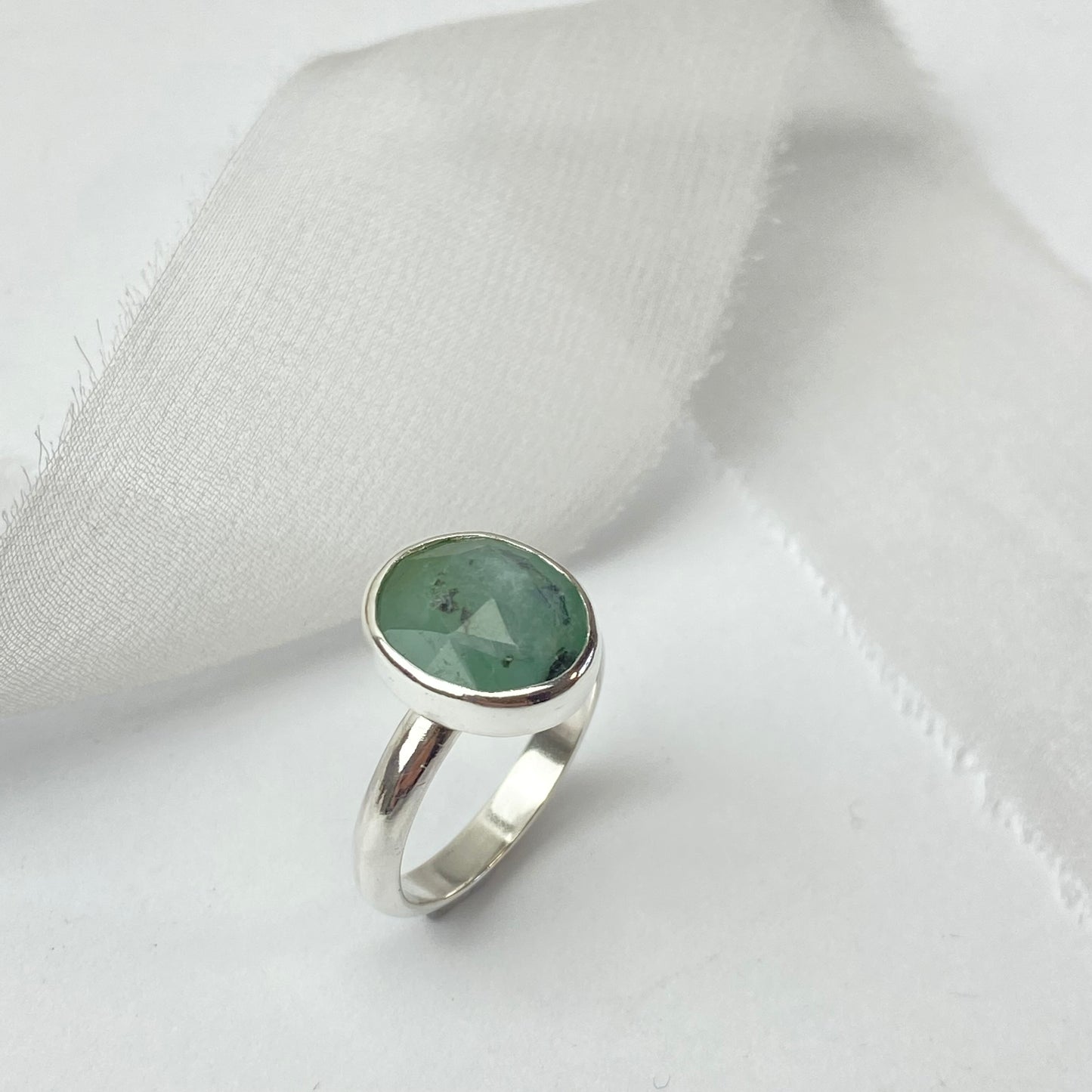 Sterling Silver Statement Emerald Ring