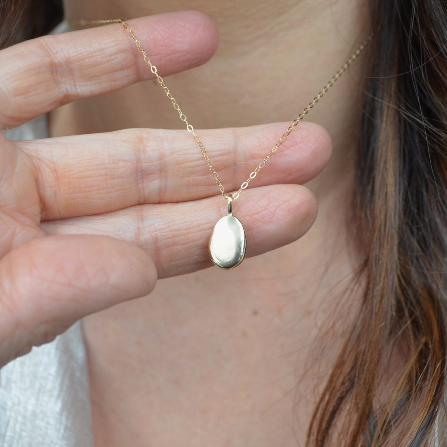 Gold Shilling Organic Recycled 9ct Solid Gold Necklace