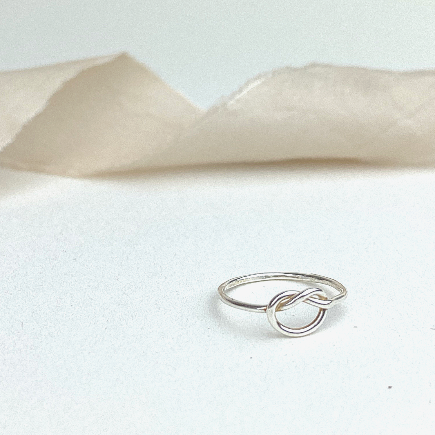 The Meg Knot Ring - sterling silver skinny ring - wedding and bridesmaid gift - handtied knot ring