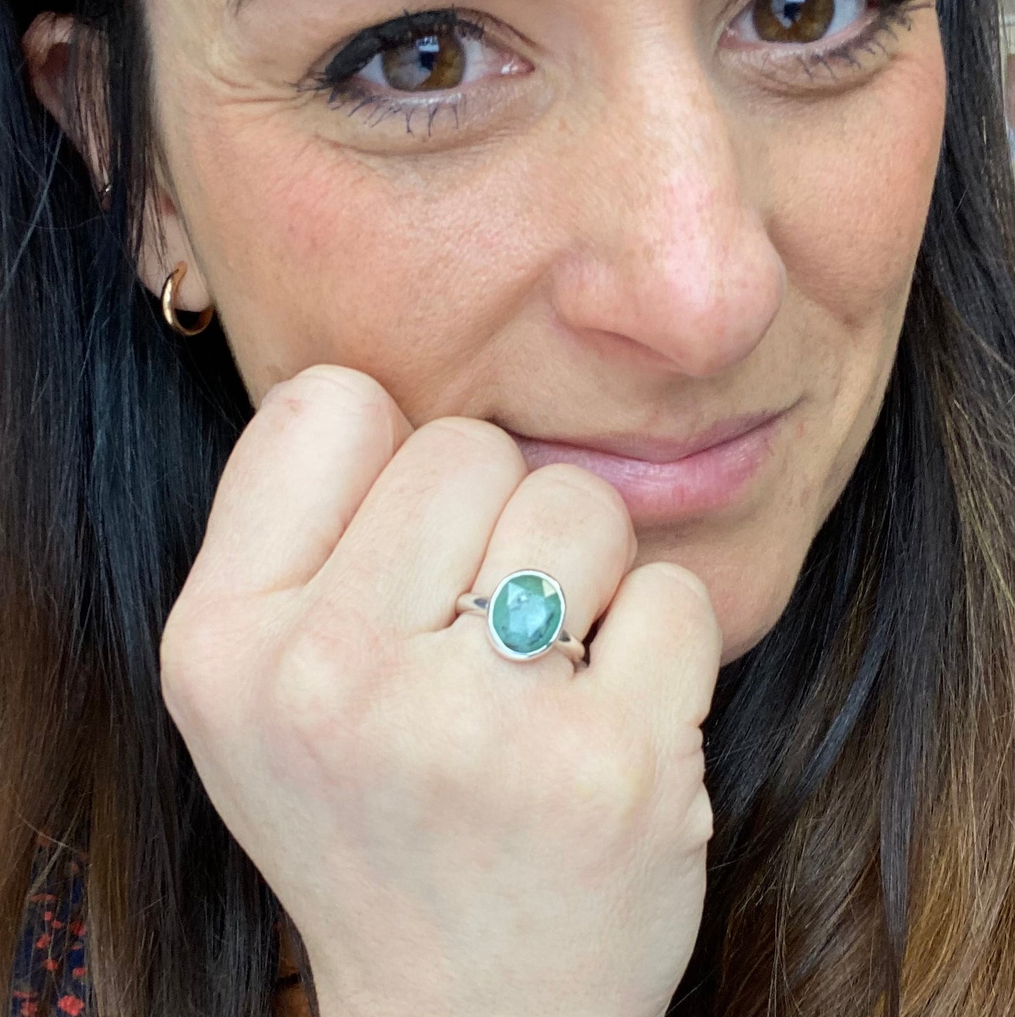 Sterling Silver Statement Emerald Ring