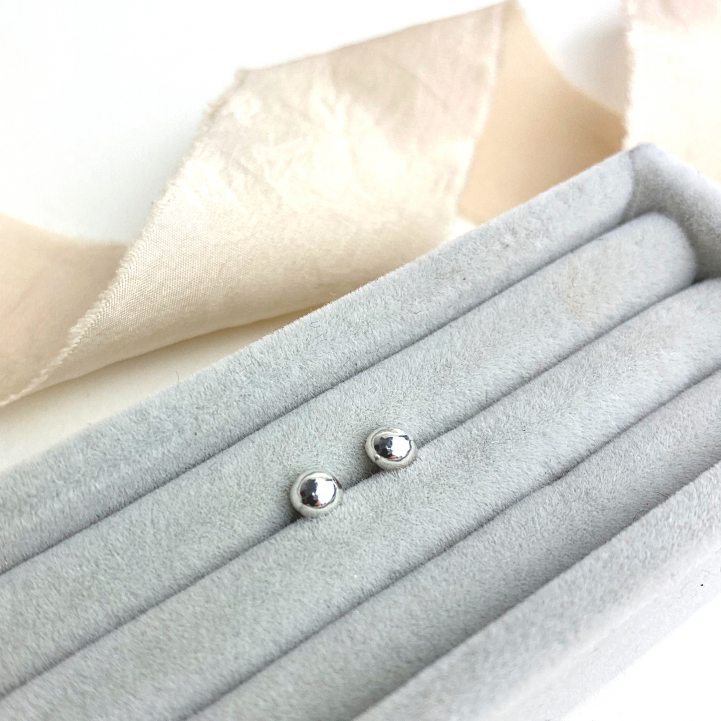 The Farden Recycled Silver Studs - sterling silver earrings - recycled silver ball stud earrings