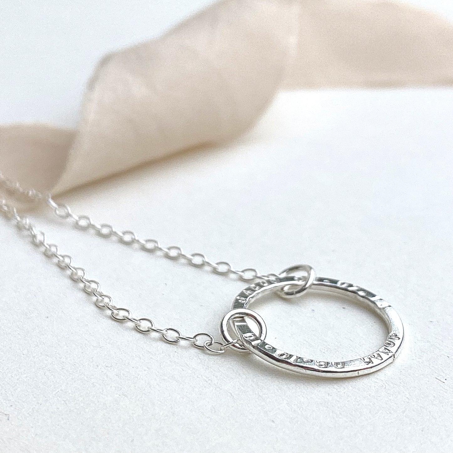 The Helm Personalised Necklace - sterling silver hoop pendant.