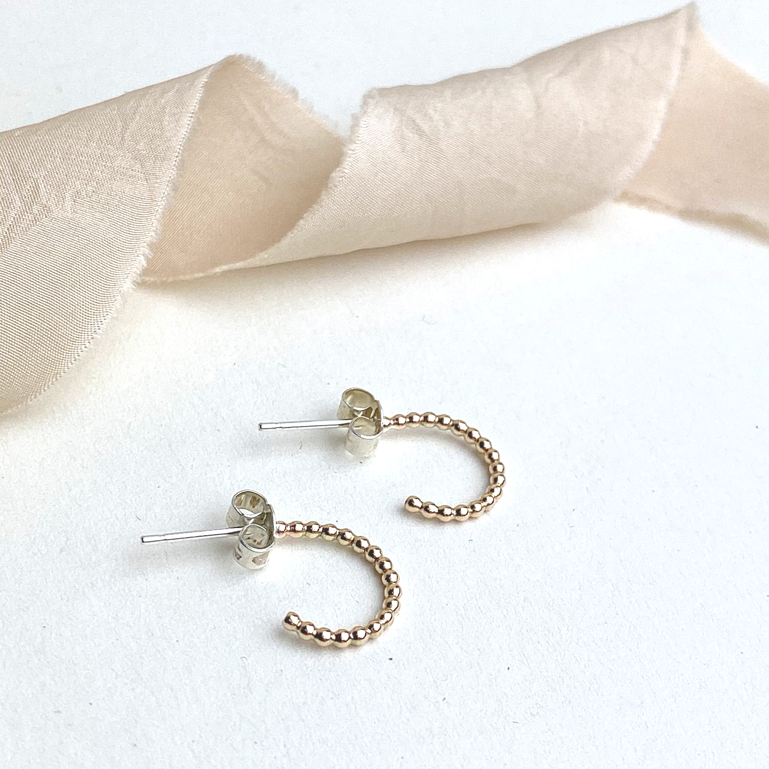 Gold bead on sale hoop earrings