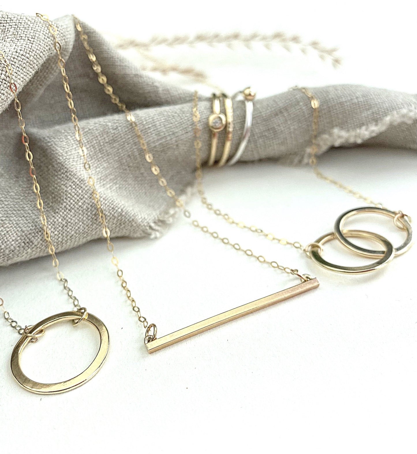The 9ct Gold Helm Personalised Necklace - 9ct gold hoop pendant