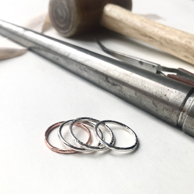 silver stacking rings workshop
